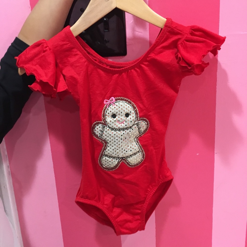 Leotard Boutique red ruffle Leo child6-8